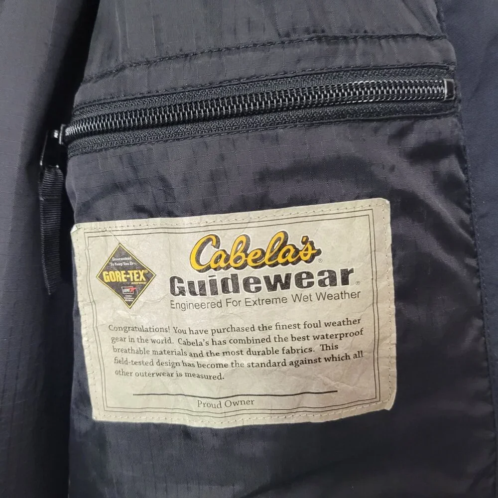 Cabela's Guidewear GoreTex Waterproof Outdoor Full-Zip Jacket Men' Navy Size L/L - Picture 11 of 12